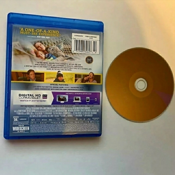 Room Blu-Ray Disc Dark Drama 2015 Used Kidnapped - Picture 3 of 3